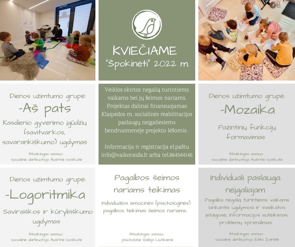 Socialinės reabilitacijos paslaugos 2022 m.